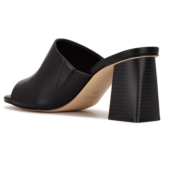 🎉HP🎉 Nine West Wylow Women's Heeled Slide Sandals in Rich Coffee Color - Picture 3 of 5